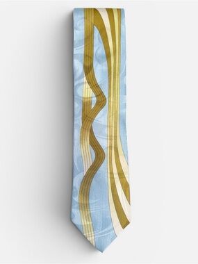Farentino Ferre mens light blue green vintage style abstract Italian luxury tie
